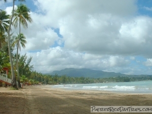 Luquillo Beach with El Yunque in the background