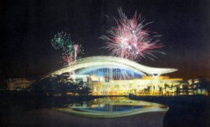 Fireworks over the San Juan Convention Center