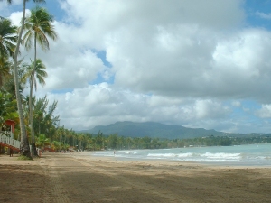 Luquillo Beach with El Yunque in the background
