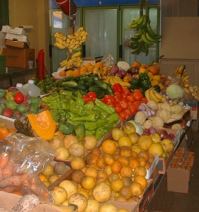 Fruit stand in Santurce Market