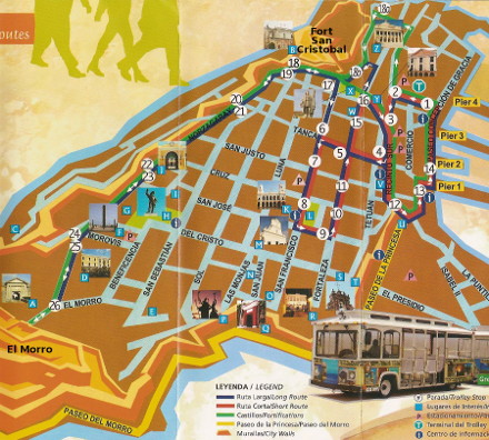 Old San Juan Trolley Map - click to enlarge