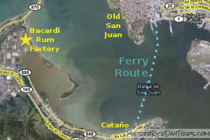 Map of Catano Ferry Route