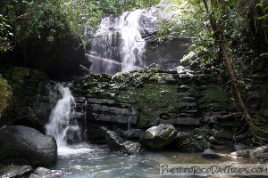 Waterfall at the First River Crossing on La Coca Trail