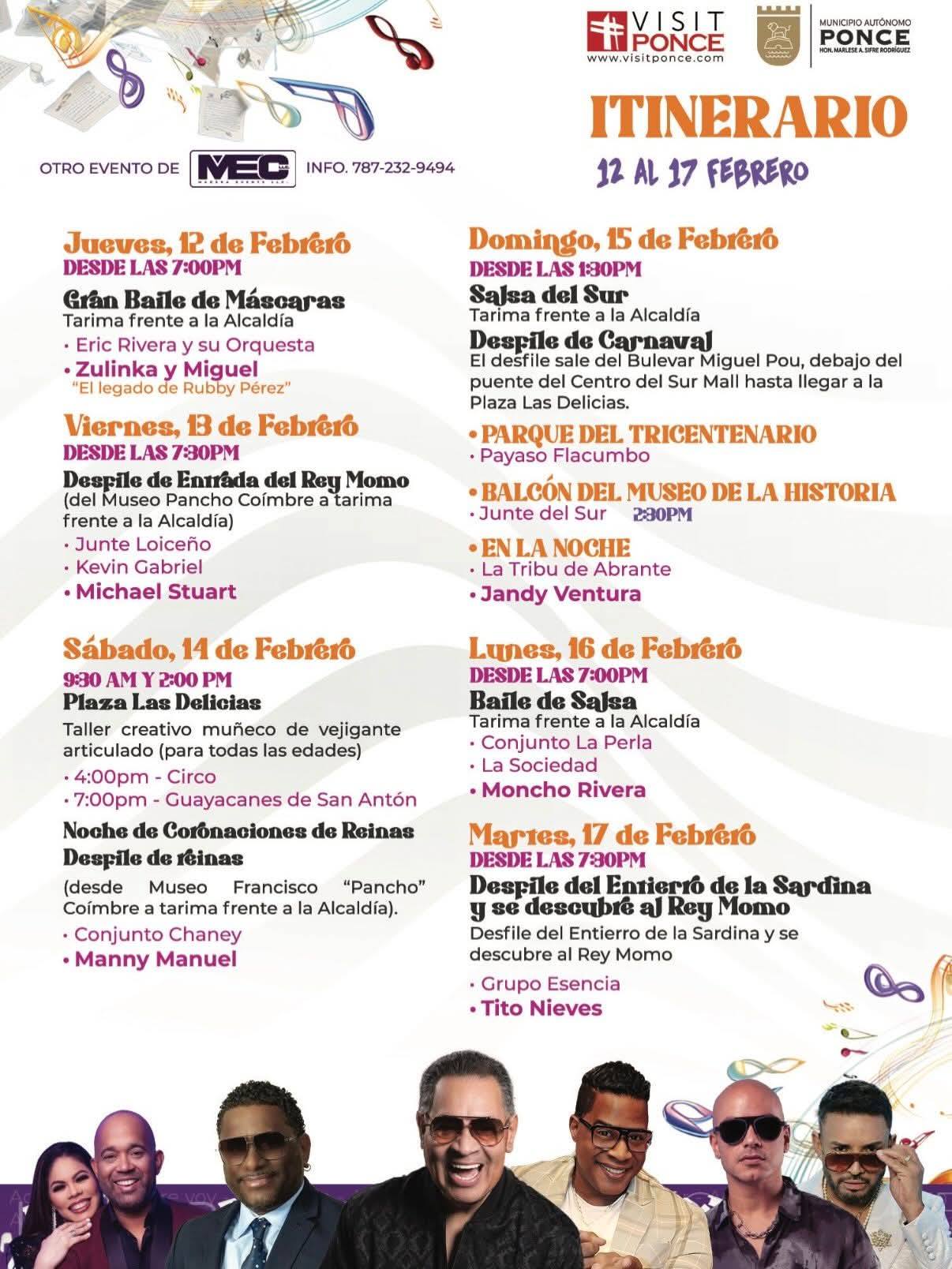 Ponce Carnival Schedule