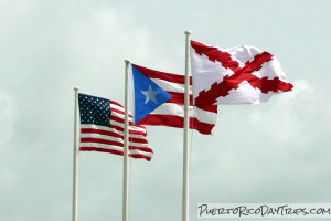 Flags at Fort San Cristobal