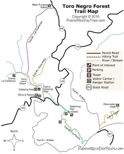 Toro Negro Forest Trail Map