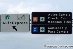 Autopista toll signs