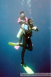 Gwenn and Ray SCUBA Diving with Nan-Sea Charters in Vieques